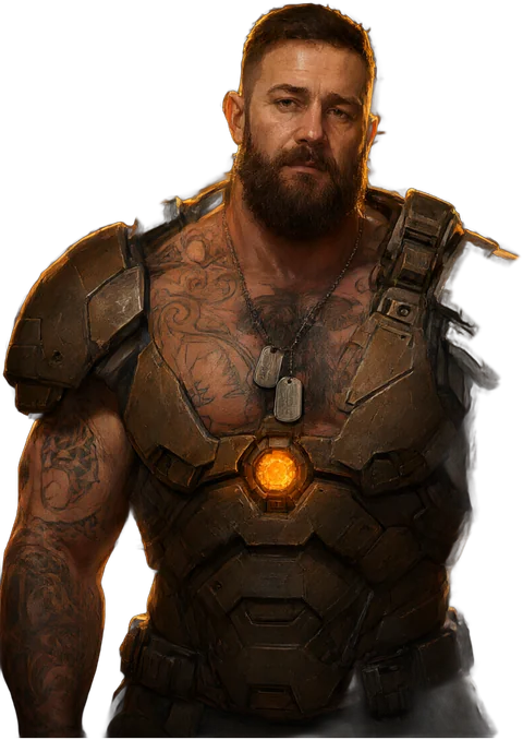 Coach Strain in dropship armor